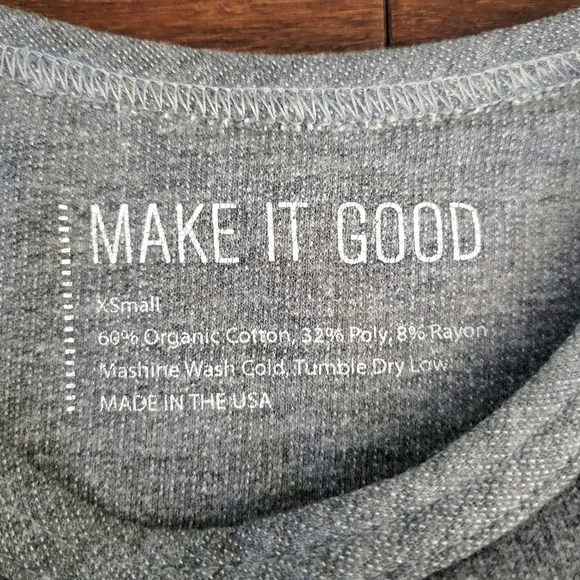 Make It Good Organic Cotton Gray Thick Knit Fair Isle Print Top Women's Size XS - Picture 4 of 6